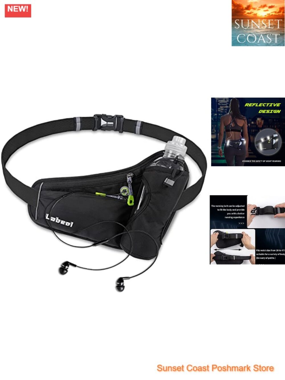 Hydration Belt Running Fanny Pack with Water Bottle Holder